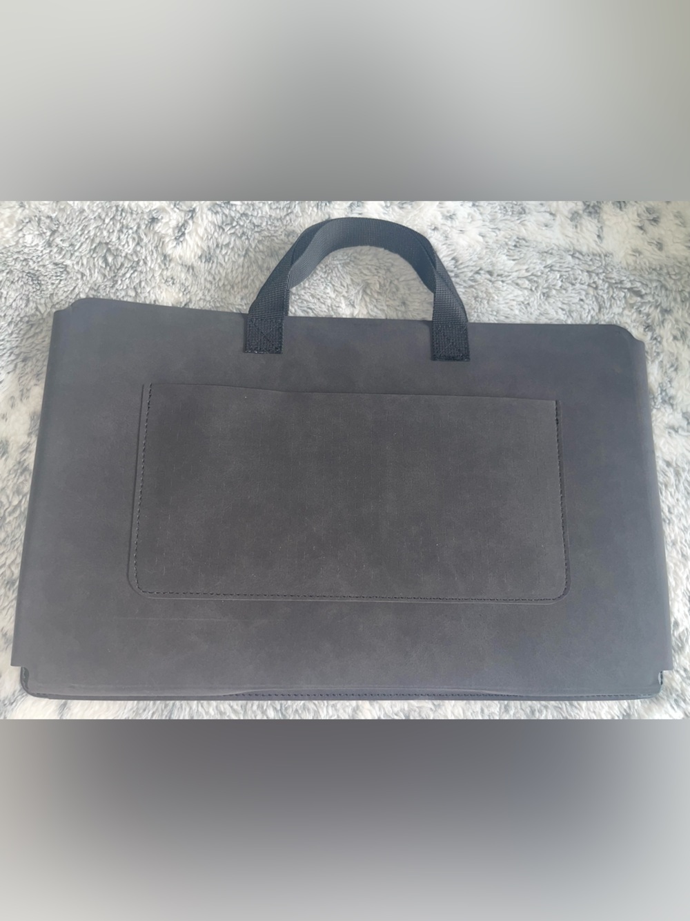 Unisex Laptop Gray Suede Case With Side Pocket - new